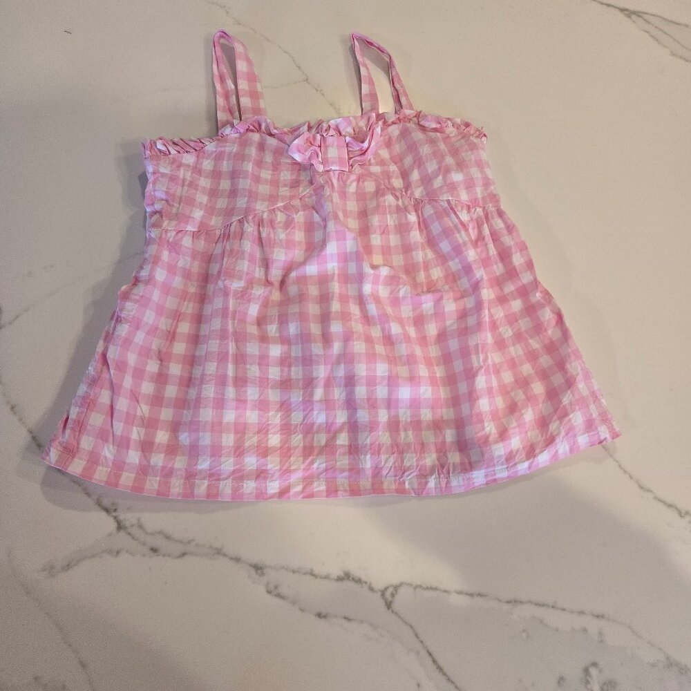 Pink and white Janie and Jack top size 8